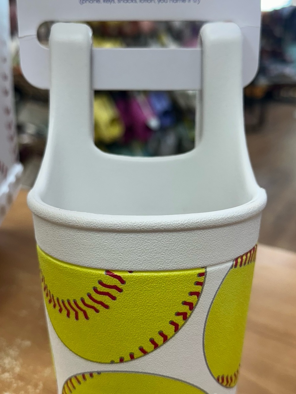 Bogg Bevy White Softball-Themed Cup holder